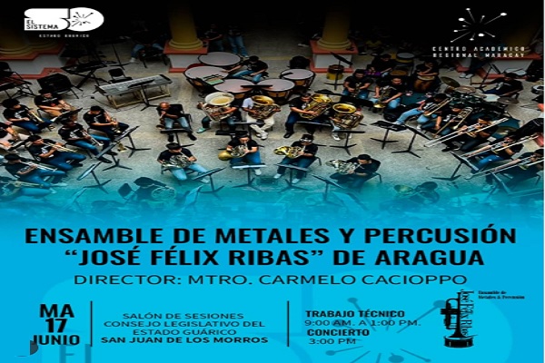 El Ensamble Metales de Percusión José Félix Ribas llega a Guárico