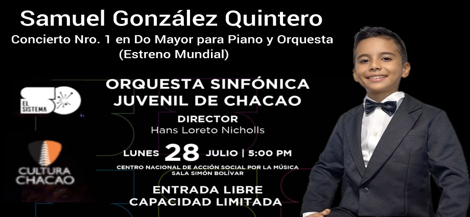 Niño venezolano de 10 años estrenará su obra sinfónica en la sala Simón Bolívar de El Sistema 