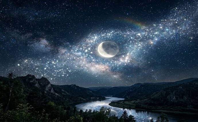 La Décima en el día a día: Rio de lucero con la luna