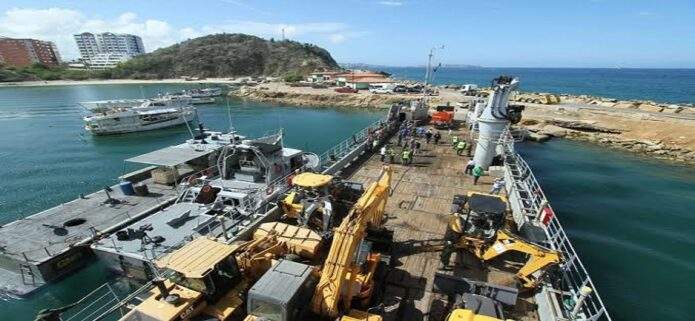 Nueva Esparta envía maquinaria y 130 toneladas de alimentos a La Guaira