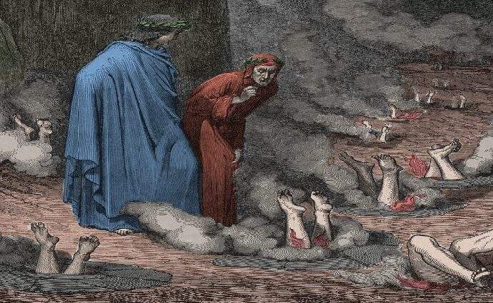 Pensando con décima, frases célebres: Dante, la crisis moral y el infierno actual