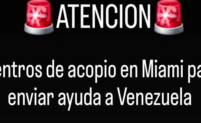 Diáspora se moviliza en Miami: Activan centros de acopio en Doral