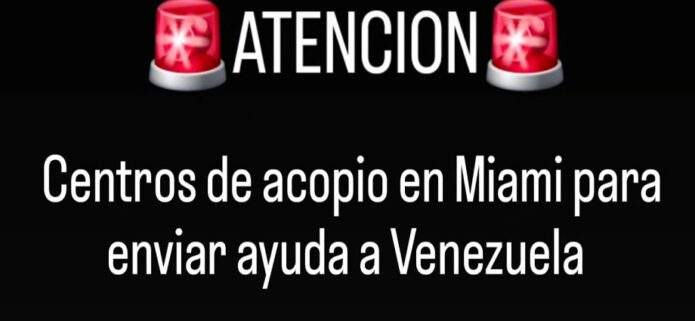 Diáspora se moviliza en Miami: Activan centros de acopio en Doral