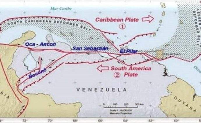 El mapa de las grandes fallas geológicas que moldean a Venezuela