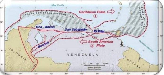 El mapa de las grandes fallas geológicas que moldean a Venezuela