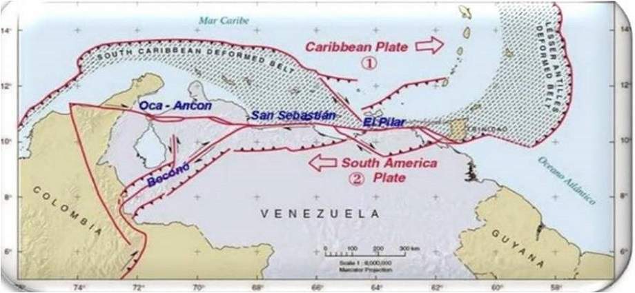 El mapa de las grandes fallas geológicas que moldean a Venezuela