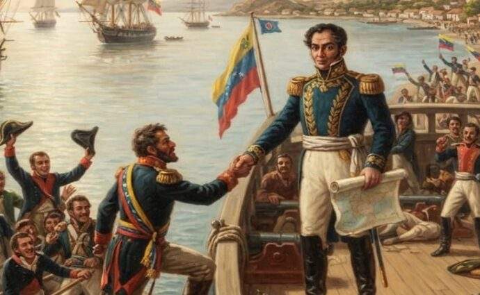 Simón Bolívar en la isla de Margarita