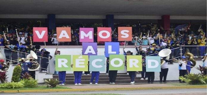 Nueve bandas de marcha ensayan en Los Próceres con miras al Récord Guinness