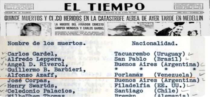 Un margariteño muere con Carlos Gardel