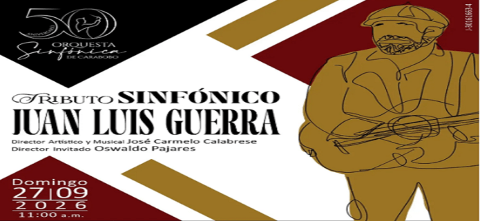 Orquesta Sinfónica de Carabobo ofrecerá tributo a Juan Luis Guerra en Valencia