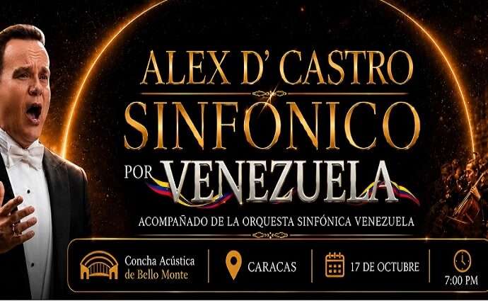 Alex D’ Castro rendirá tributo a la música venezolana con un gran concierto sinfónico en Caracas